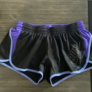 🌈 Nike Black and Purple Running Shorts